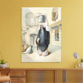 カイロのハマムから戻るアラブの少女 キャンバスプリント (インサイチュ (リビング))