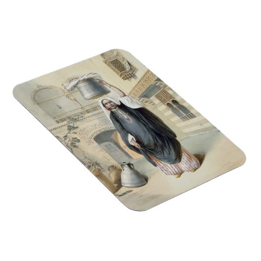 カイロのハマムから戻るアラブの少女 マグネット (右側)