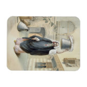 カイロのハマムから戻るアラブの少女 マグネット (横)