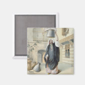 カイロのハマムから戻るアラブの少女 マグネット (正面/裏面)