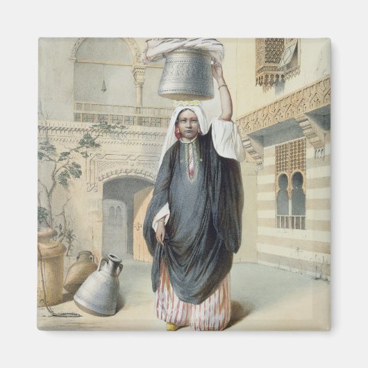 カイロのハマムから戻るアラブの少女 マグネット (正面)