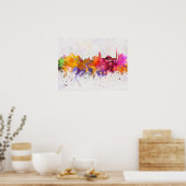 カイロの水彩背景スカイライン ポスター (キッチン)