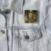 「カイロの記念品」からの理容師、1862年(litho) 缶バッジ (インサイチュ)