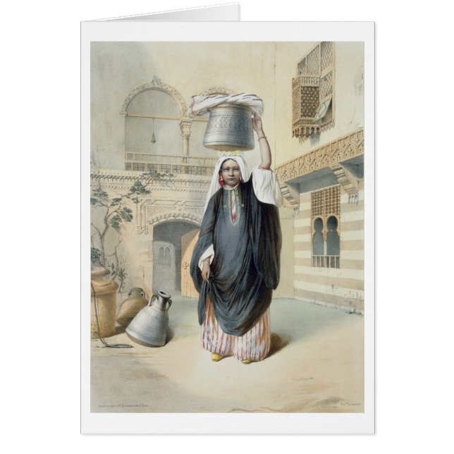 カイロのHammamから戻っている若いアラビアの女の子 (正面)