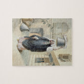 カイロのHammamから戻っている若いアラビアの女の子 ジグソーパズル (横)