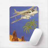 カイロへのヴィンテージ旅行、エジプト、複葉機 マウスパッド (マウス)