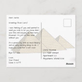 カイロエジプトとモスク ポストカード (裏面)