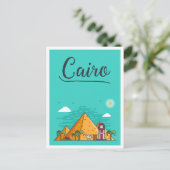 カイロエジプトアートトラベルイラストレーション ポストカード (スタンド正面)