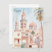 カイロエジプトゴーアッシュ絵を描イラストレーション旅行 ポストカード (正面/裏面)