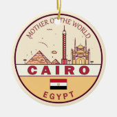 カイロエジプトシティスカイラインエンブレム セラミックオーナメント (正面)