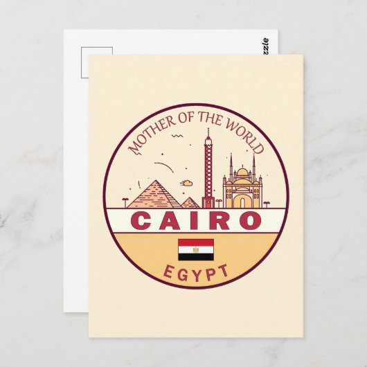 カイロエジプトシティスカイラインエンブレム ポストカード (正面/裏面)