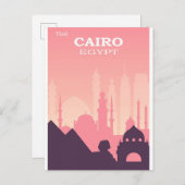 カイロエジプトピンクヴィンテージ旅行ポスター ポストカード (正面/裏面)