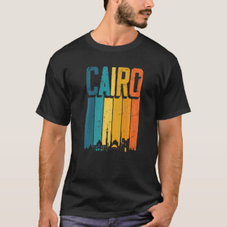 カイロエジプトレトロヴィンテージサンセットスカイラインカイロ Tシャツ