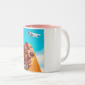 カイロエジプトヴィンテージスタイル旅行ポスター ツートーンマグカップ (正面右)