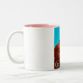 カイロエジプトヴィンテージスタイル旅行ポスター ツートーンマグカップ (左)