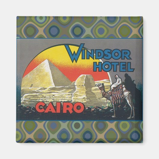 カイロエジプトヴィンテージ旅行マグネット マグネット (正面)