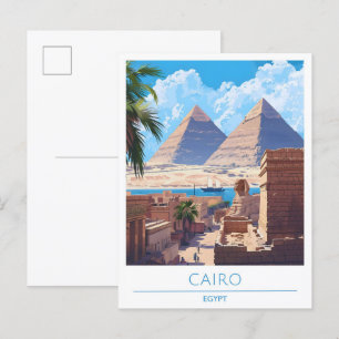 カイロエジプトヴィンテージ旅行 ポストカード