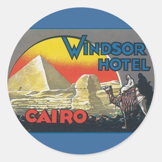 カイロエジプトヴィンテージ旅行 ラウンドシール (正面)