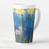 カイロスウーマンアンドユニコーンファンタジーアートラテマグカップ カフェラテマグ (右アングル)