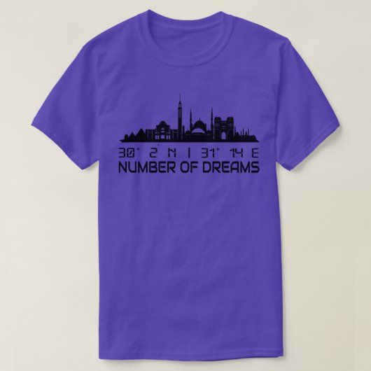 カイロスカイラインGps座標エジプト1 Tシャツ (デザイン正面)