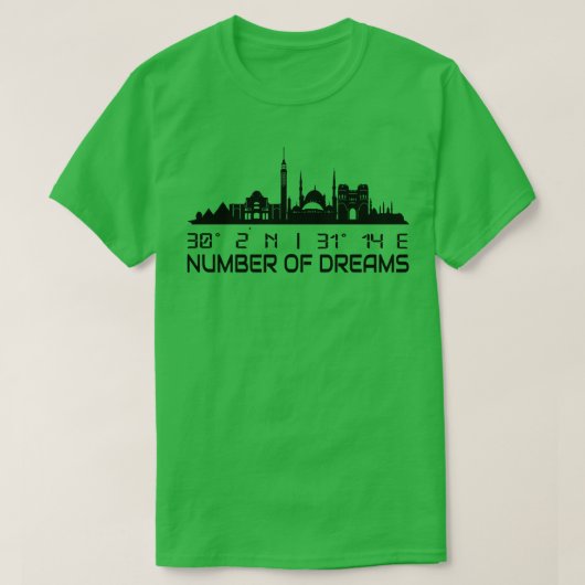 カイロスカイラインGps座標エジプト1 Tシャツ (デザイン正面)