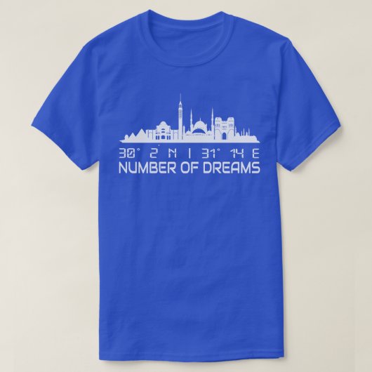 カイロスカイラインGps座標エジプト Tシャツ (デザイン正面)