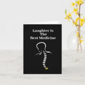 カイロプラクターおもしろい骨サンキューカード カード (黄色い花)