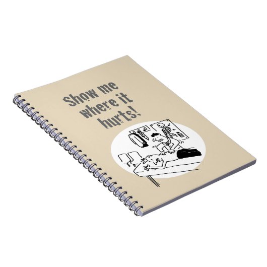 カイロプラクターが患者の漫画を扱っていおもしろいる ノートブック (右側)