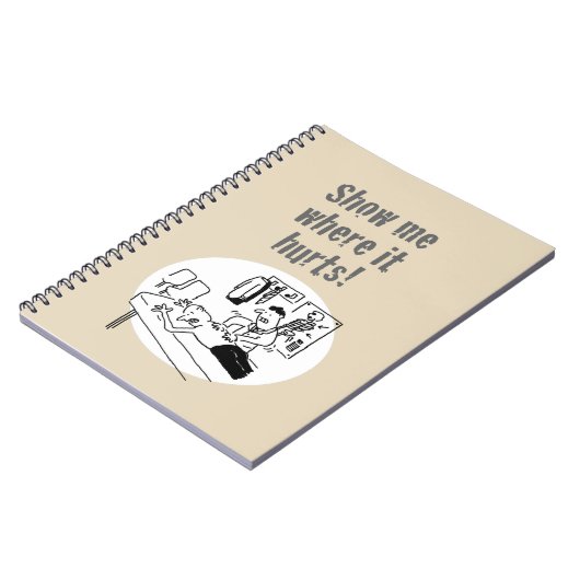 カイロプラクターが患者の漫画を扱っていおもしろいる ノートブック (左側)