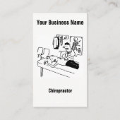 カイロプラクターが患者の漫画を扱っていおもしろいる 名刺 (裏面)