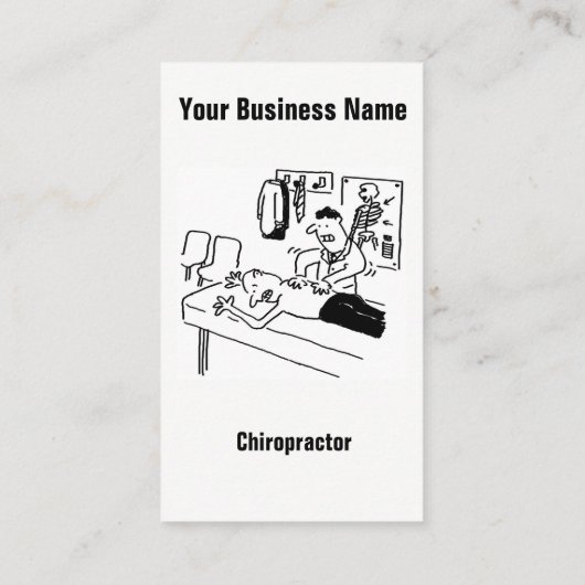 カイロプラクターが患者の漫画を扱っていおもしろいる 名刺 (裏面)