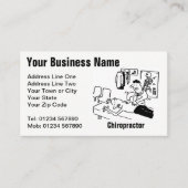 カイロプラクターが患者の漫画を扱っていおもしろいる 名刺 (正面)