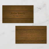 カイロプラクターのエレガントな木製の背景のプロフェッショナル 名刺 (正面/裏面)