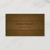 カイロプラクターのエレガントな木製の背景のプロフェッショナル 名刺 (正面)