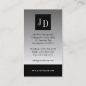 カイロプラクターのカイロプラクティックの薬のオフィスは衰退します 名刺 (裏面)