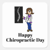 カイロプラクターのシールまたは名前タグ(メス) スクエアシール (正面)
