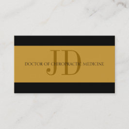 カイロプラクターのストライプな金ゴールドか金ゴールド 名刺