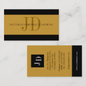 カイロプラクターのストライプな金ゴールドか金ゴールド 名刺 (正面/裏面)