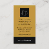 カイロプラクターのストライプな金ゴールドか金ゴールド 名刺 (裏面)