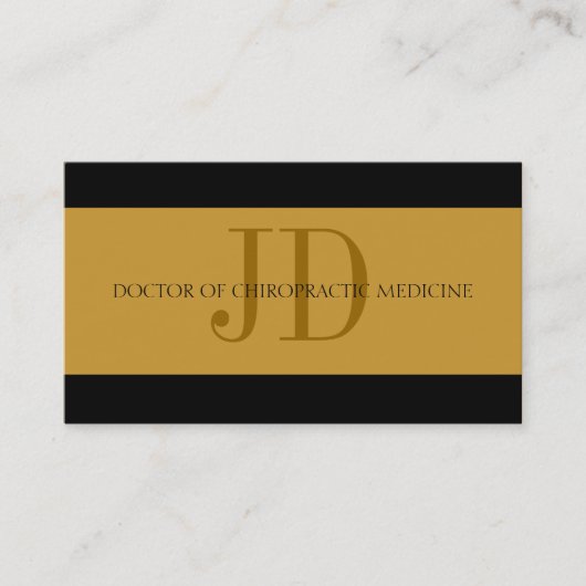 カイロプラクターのストライプな金ゴールドか金ゴールド 名刺 (正面)