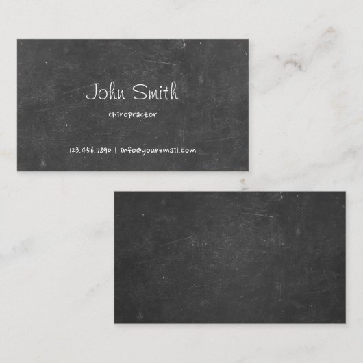 カイロプラクターのミニマリストの黒板 名刺 (正面/裏面)