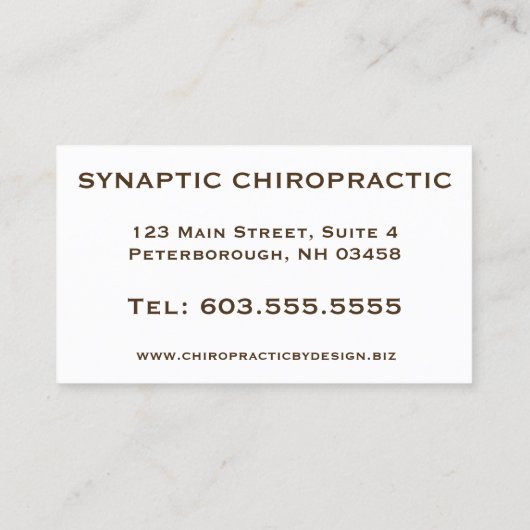 カイロプラクターの名刺 名刺 (裏面)