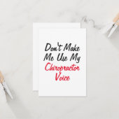 カイロプラクターの声を使わせないで カード (正面/裏面インサイチュ)