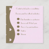 カイロプラクターの整骨療法家のスパ、セラピスト、マッサージ スクエア名刺 (裏面)