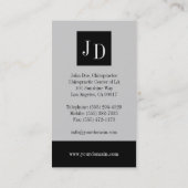 カイロプラクターの灰色か灰色 名刺 (裏面)