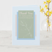 カイロプラクターの青いパーソナライズありがとう カード (黄色い花)