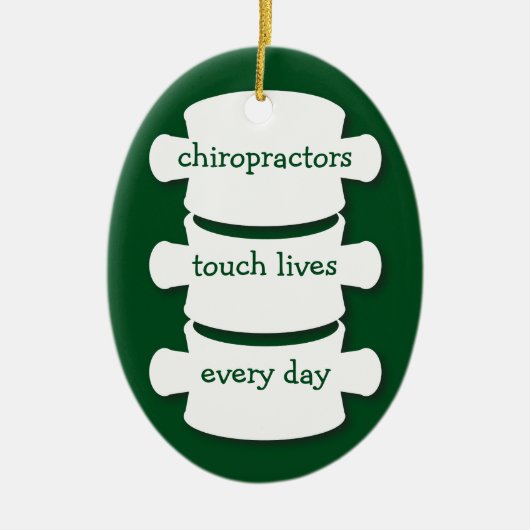 カイロプラクターのTouchはパーソナライズなオーナメント住んでいます セラミックオーナメント (正面)