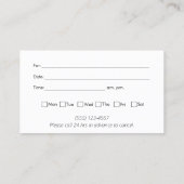 カイロプラクターアポイントメントリマインダーカイロプラクティック 名刺 (裏面)