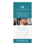 カイロプラクターウェルネス促進マーケティングティール(緑がかった色) ラックカード (正面)