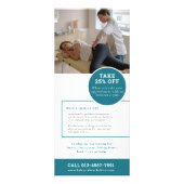 カイロプラクターウェルネス促進マーケティングティール(緑がかった色) ラックカード (裏面)